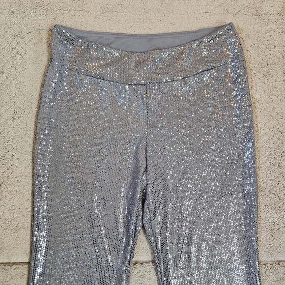 No Boundaries Silver Sequin Flare Pants – Size XL (15–17) - Picture 3 of 6